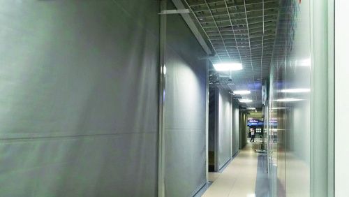 fire curtains in the corridor