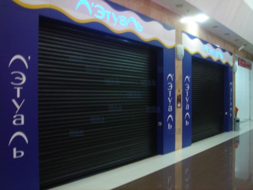 roller shutters at the entrance