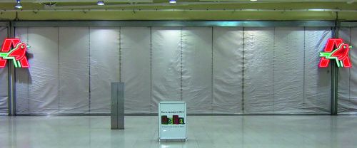 fire curtains in the grocery store